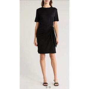 Vince NWT short sleeve side tie T shirt dress cotton SP